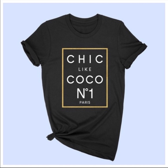✨LAST1✨Black Chic Like Coco No 1 Paris Graphic Tee - Picture 6 of 6